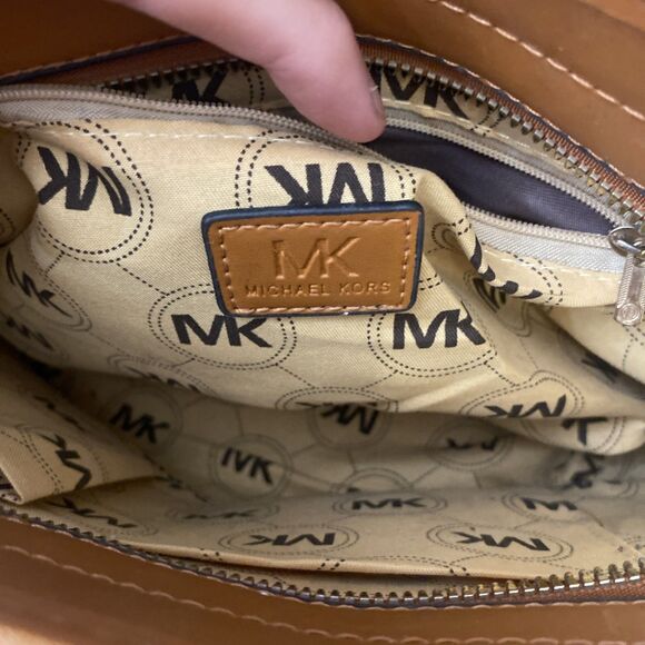 MICHAEL KORS JET SET TRAVEL XS CARRYALL TOTE SHOULDER BAG MK GLITTER GOLD/BROWN - Picture 6 of 8